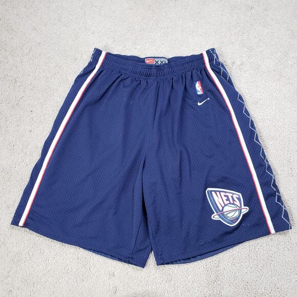 Vintage 2000s Nike NEW JERSEY NETS Mens NBA Authentic Team SHORTS XXL - Picture 1 of 9